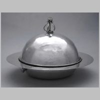 Ashbee, silver plated, spot hammered, muffin dish with hot water jacket, vandenbosch.co.uk.jpg